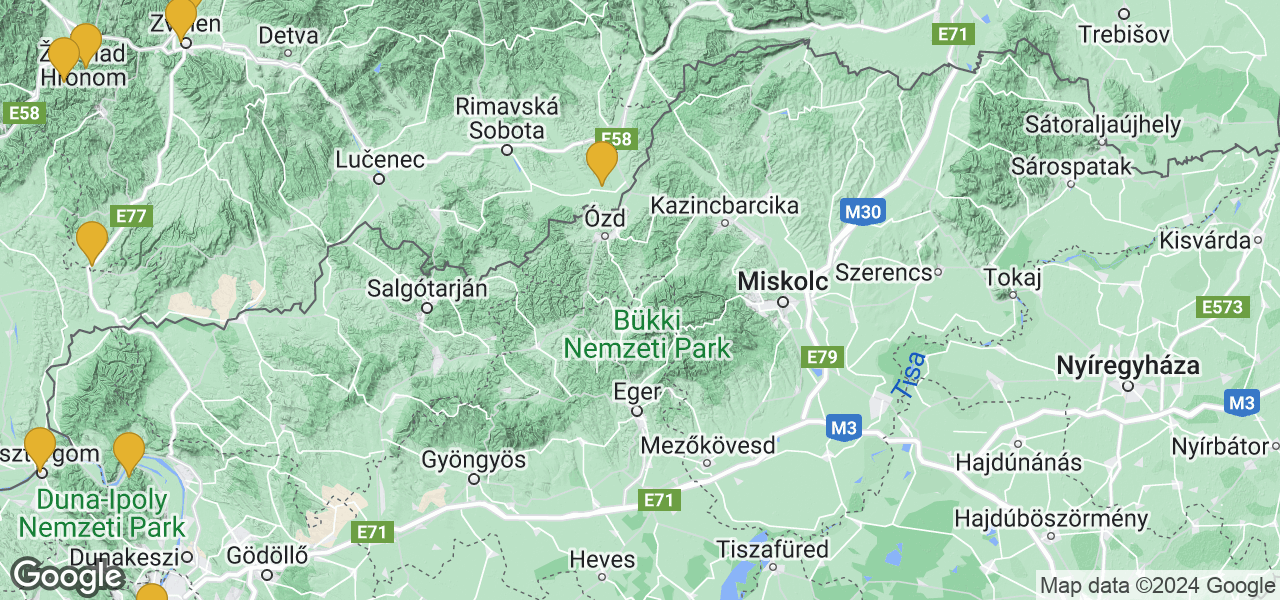 Mapa Eger / Szilvásvárad